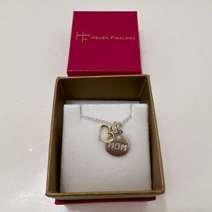 Helen Ficalora "Mom" and Heart Shaped Charm Necklace Set
